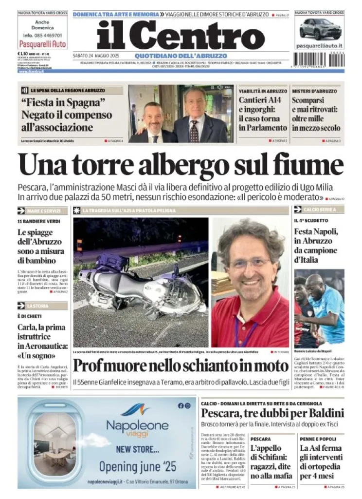 Prima-pagina-il centro-oggi-edizione-del-2025-05-24